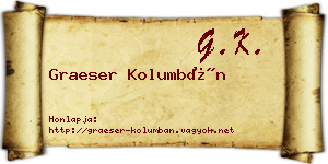 Graeser Kolumbán névjegykártya
